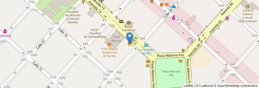 Mapa de ubicacion de La Vizcachera, Casco Urbano en 阿根廷, 布宜诺斯艾利斯省, Partido De La Plata, La Plata.