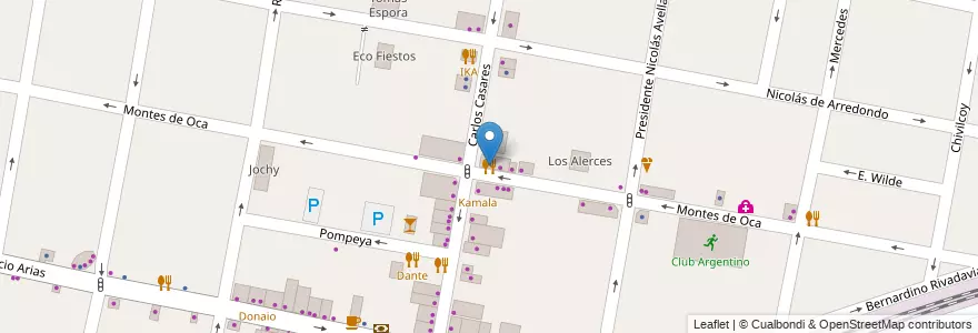 Mapa de ubicacion de La Vuelta en アルゼンチン, ブエノスアイレス州, Partido De Morón, Castelar.