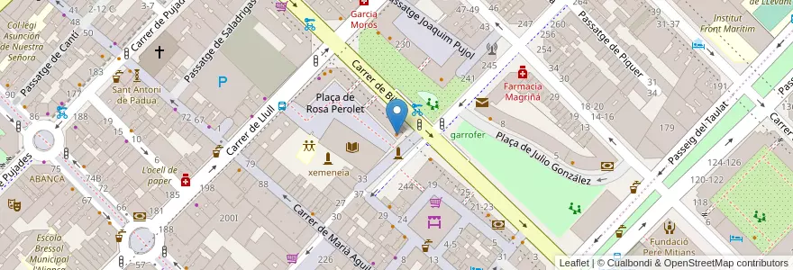 Mapa de ubicacion de La Xemeneia en 스페인, Catalunya, Barcelona, Barcelonès, 바르셀로나.