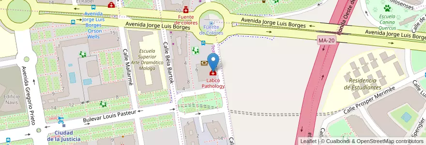 Mapa de ubicacion de Labco Pathology en Spanje, Andalusië, Málaga, Málaga-Costa Del Sol, Málaga.