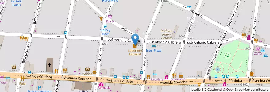 Mapa de ubicacion de Laberinto Espacial, Recoleta en アルゼンチン, Ciudad Autónoma De Buenos Aires, Comuna 2, ブエノスアイレス.