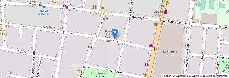 Mapa de ubicacion de Laberinto - Taller artistico en Arjantin, Şili, Mendoza, Godoy Cruz, Departamento Godoy Cruz, Distrito Ciudad De Godoy Cruz.