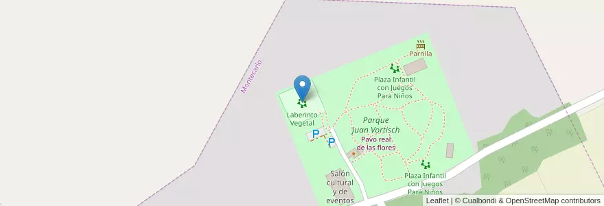 Mapa de ubicacion de Laberinto Vegetal en Argentina, Misiones, Departamento Montecarlo, Municipio De Montecarlo.