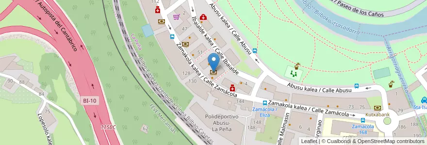 Mapa de ubicacion de Laboral Kutxa en España, Euskadi, Bizkaia, Bilboaldea, Bilbao.