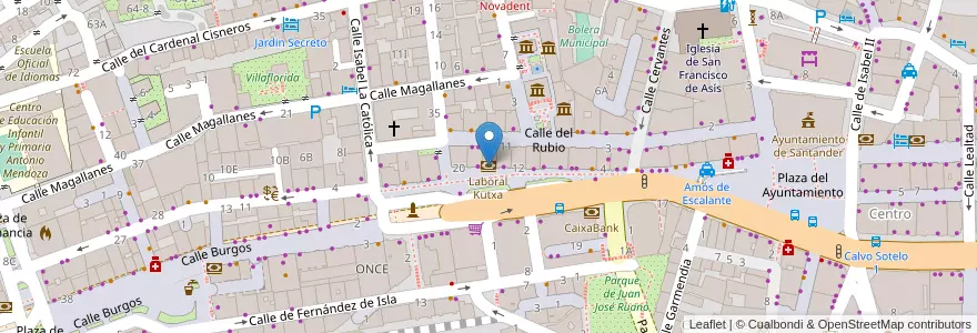 Mapa de ubicacion de Laboral Kutxa en スペイン, カンタブリア州, カンタブリア州, Santander, Santander.