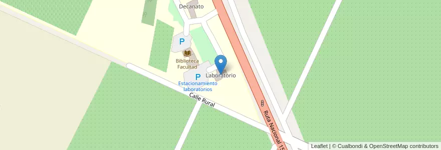 Mapa de ubicacion de Laboratorio en アルゼンチン, チリ, リオネグロ州, Municipio De Cinco Saltos, Departamento General Roca.