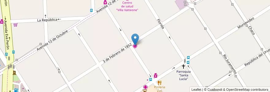 Mapa de ubicacion de Laboratorio "Bottega" en アルゼンチン, ブエノスアイレス州, Partido De Florencio Varela, Villa Vatteone.