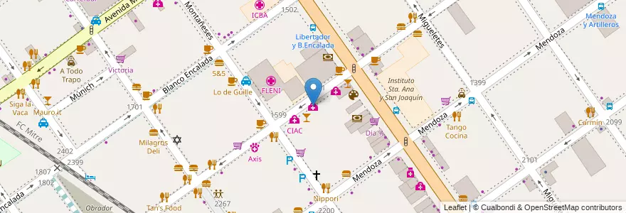 Mapa de ubicacion de Laboratorio Central FLENI, Belgrano en アルゼンチン, Ciudad Autónoma De Buenos Aires, ブエノスアイレス, Comuna 13.