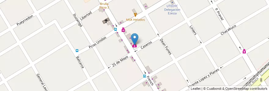 Mapa de ubicacion de Laboratorio de Analisis Clínicos en Argentina, Buenos Aires, Partido De Ezeiza, Ezeiza.