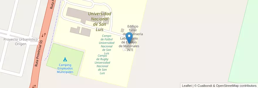 Mapa de ubicacion de Laboratorio de Ensayo de Materiales - INTI en Arjantin, San Luis, General Pedernera, Municipio De Villa Mercedes.
