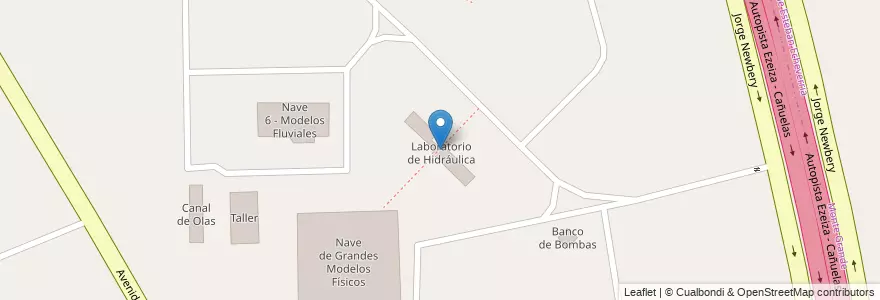 Mapa de ubicacion de Laboratorio de Hidráulica en Argentinië, Buenos Aires, Partido De Esteban Echeverría, Partido De Ezeiza, Aeropuerto Internacional Ezeiza.