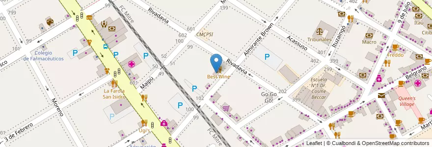 Mapa de ubicacion de Laboratorio Hidalgo en Arjantin, Buenos Aires, Partido De San Isidro, San Isidro.