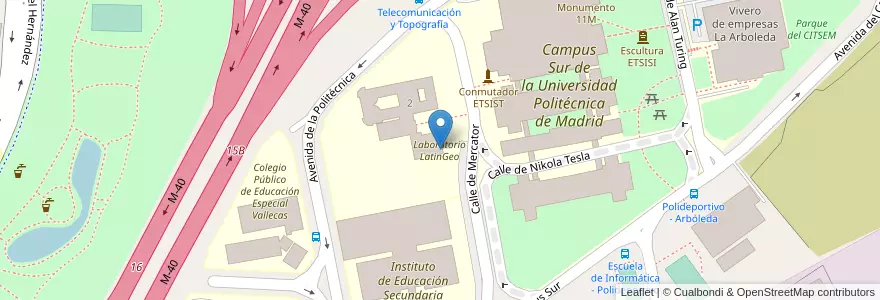 Mapa de ubicacion de Laboratorio LatinGeo en إسبانيا, منطقة مدريد, منطقة مدريد, Área Metropolitana De Madrid Y Corredor Del Henares, مدريد.