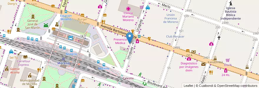 Mapa de ubicacion de Laboratorio Moreno en الأرجنتين, بوينس آيرس, Partido De Moreno, Moreno.