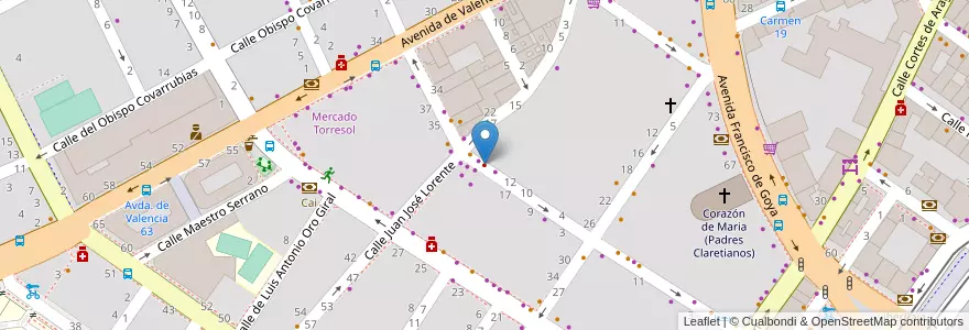Mapa de ubicacion de Laboratorio Prótesis Dentales Dentarian en 西班牙, Aragón, 萨拉戈萨, Zaragoza, 萨拉戈萨.