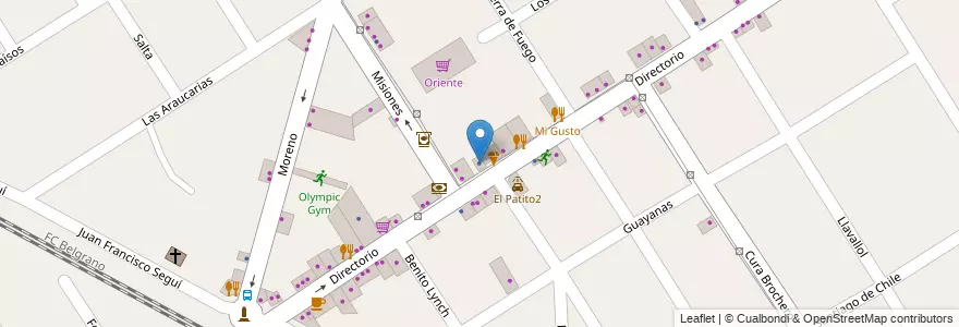 Mapa de ubicacion de Laboratorios Dra. Defelippo en Arjantin, Buenos Aires, Partido De Malvinas Argentinas, Tortuguitas.