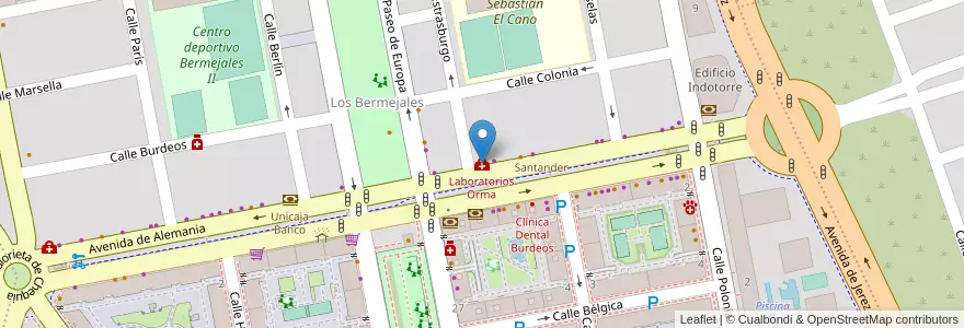 Mapa de ubicacion de Laboratorios Orma en Espanha, Andaluzia, Sevilla, Sevilla.