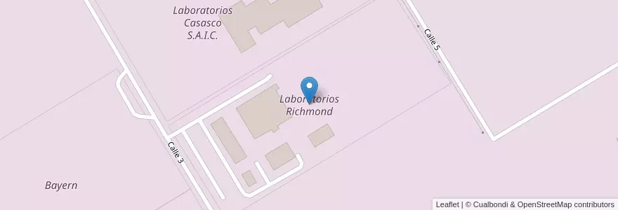 Mapa de ubicacion de Laboratorios Richmond en Argentina, Buenos Aires, Partido Del Pilar, Fátima.