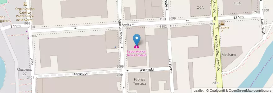 Mapa de ubicacion de Laboratorios Temis Lostalo, Barracas en 阿根廷, Partido De Avellaneda.