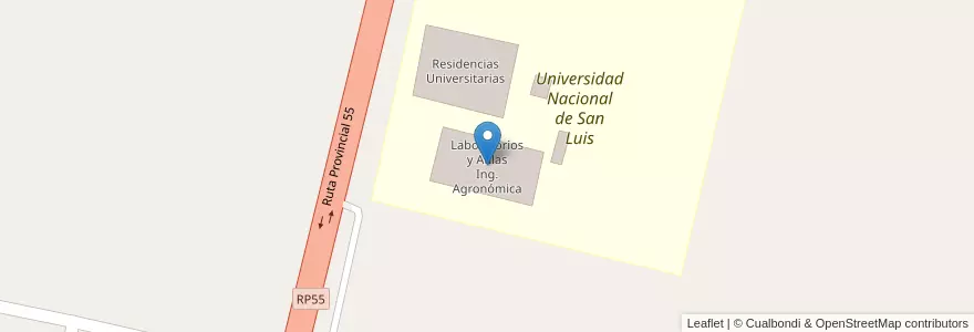 Mapa de ubicacion de Laboratorios y Aulas Ing. Agronómica en Аргентина, Сан-Луис, General Pedernera, Municipio De Villa Mercedes.