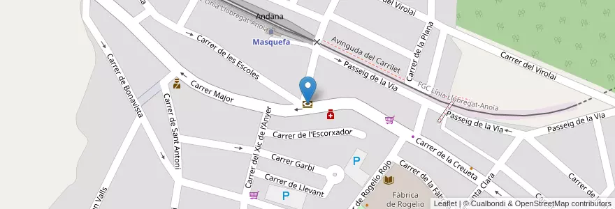 Mapa de ubicacion de LaCaixa en España, Catalunya, Barcelona, Anoia, Masquefa.