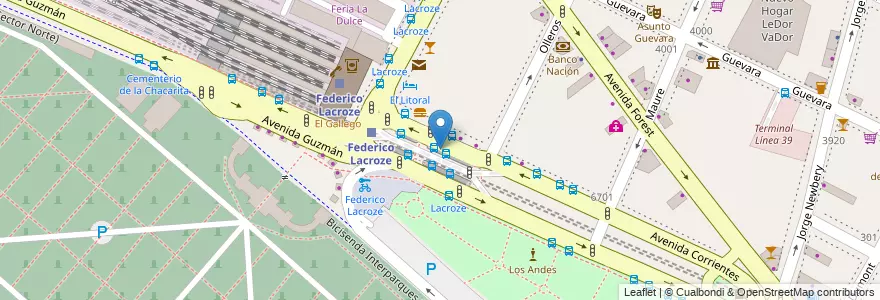 Mapa de ubicacion de Lacroze, Chacarita en 아르헨티나, Ciudad Autónoma De Buenos Aires, 부에노스아이레스, Comuna 15.