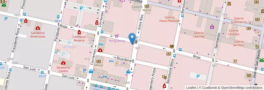 Mapa de ubicacion de Lader en الأرجنتين, سانتا في, Departamento Rosario, Municipio De Rosario, روساريو.