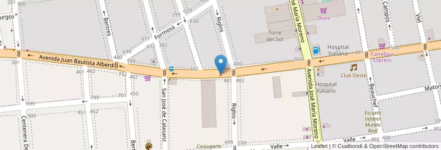 Mapa de ubicacion de Lado Bueni, Caballito en Аргентина, Буэнос-Айрес, Буэнос-Айрес, Comuna 6.
