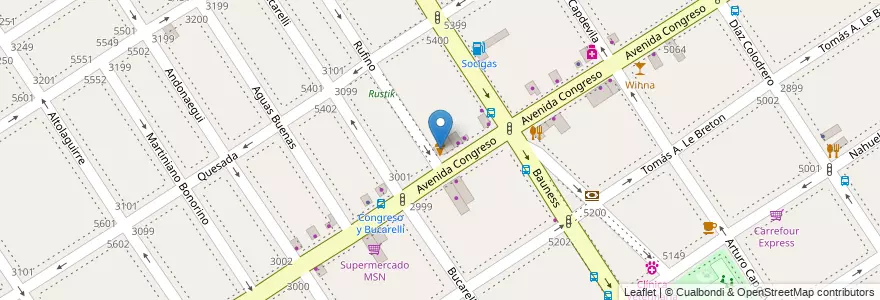 Mapa de ubicacion de Ladobueno, Villa Urquiza en Argentinië, Ciudad Autónoma De Buenos Aires, Comuna 12, Buenos Aires.