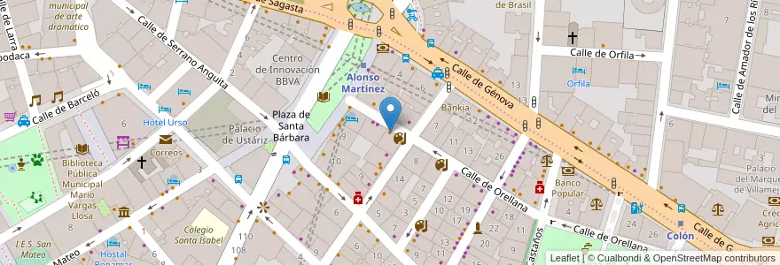 Mapa de ubicacion de Lady Madonna en Spanje, Comunidad De Madrid, Comunidad De Madrid, Área Metropolitana De Madrid Y Corredor Del Henares, Madrid.