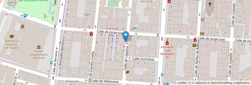 Mapa de ubicacion de LAGASCA, CALLE, DE,23 en スペイン, マドリード州, Comunidad De Madrid, Área Metropolitana De Madrid Y Corredor Del Henares, Madrid.