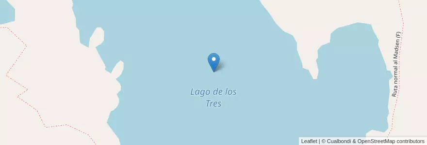 Mapa de ubicacion de Lago de los Tres en Arjantin, Şili, Santa Cruz, Lago Argentino.