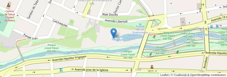 Mapa de ubicacion de Lago de Popeye en アルゼンチン, フフイ州, Departamento Doctor Manuel Belgrano, Municipio De San Salvador De Jujuy.