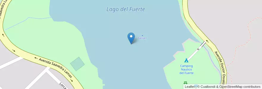 Mapa de ubicacion de Lago del Fuerte en Arjantin, Buenos Aires, Partido De Tandil, Tandil.