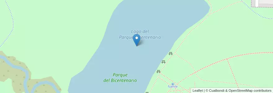 Mapa de ubicacion de Lago del Parque Bicentenario en الأرجنتين, Salta, Capital, Municipio De Salta, Salta.
