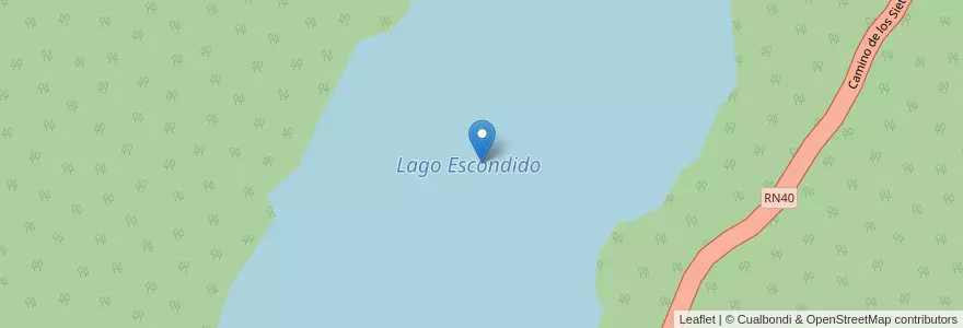 Mapa de ubicacion de Lago Escondido en Argentina, Cile, Provincia Di Neuquén, Departamento Los Lagos.