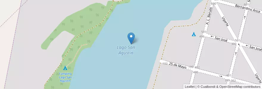 Mapa de ubicacion de Lago San Agustín en Argentinien, Provinz Córdoba, Departamento Presidente Roque Sáenz Peña, Pedanía La Amarga, General Levalle.
