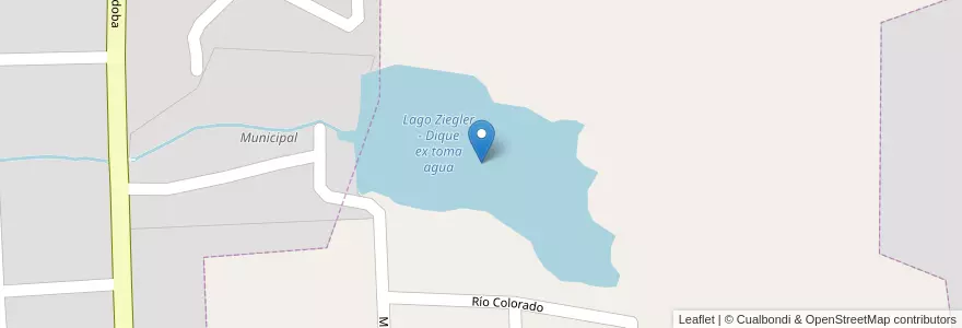 Mapa de ubicacion de Lago Ziegler - Dique ex toma agua en アルゼンチン, ミシオネス州, Departamento Eldorado, Municipio De Eldorado.