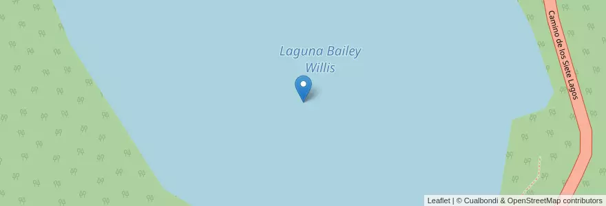 Mapa de ubicacion de Laguna Bailey Willis en Argentinien, Chile, Provinz Neuquén, Departamento Los Lagos.