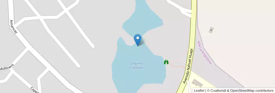 Mapa de ubicacion de Laguna Calafate en 아르헨티나, 칠레, 네우켄주, Departamento Los Lagos, Villa La Angostura, Villa La Angostura.