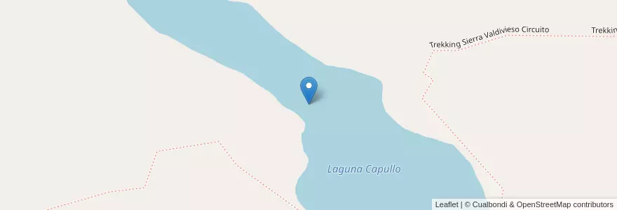 Mapa de ubicacion de Laguna Capullo en Argentina, Departamento Ushuaia, Cile, Terra Del Fuoco.