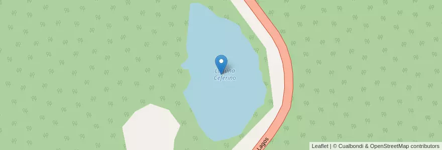 Mapa de ubicacion de Laguna Ceferino en Arjantin, Şili, Neuquén, Departamento Los Lagos.