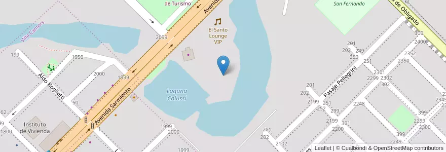 Mapa de ubicacion de Laguna Colussi en Arjantin, Chaco, Departamento San Fernando, Resistencia, Resistencia.