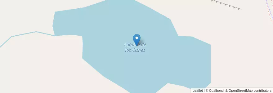 Mapa de ubicacion de Laguna de los Cisnes en الأرجنتين, محافظة سانتا كروز, تشيلي, Deseado, Bella Vista, Caleta Olivia.