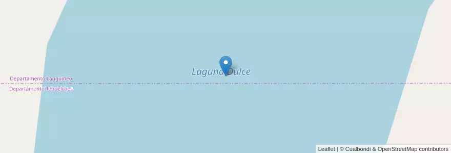 Mapa de ubicacion de Laguna Dulce en 아르헨티나, 칠레, Chubut, Departamento Languiñeo.