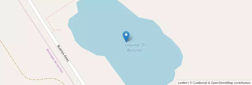 Mapa de ubicacion de Laguna "El Basural" en Аргентина, Санта-Фе, Departamento General López.