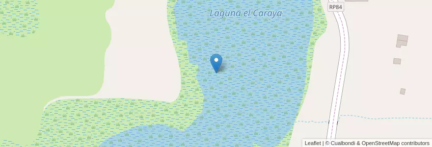 Mapa de ubicacion de Laguna el Caraya en アルゼンチン, コリエンテス州, Departamento Lavalle, Municipio De Yatay Tí Calle, Yatay Tí Calle.
