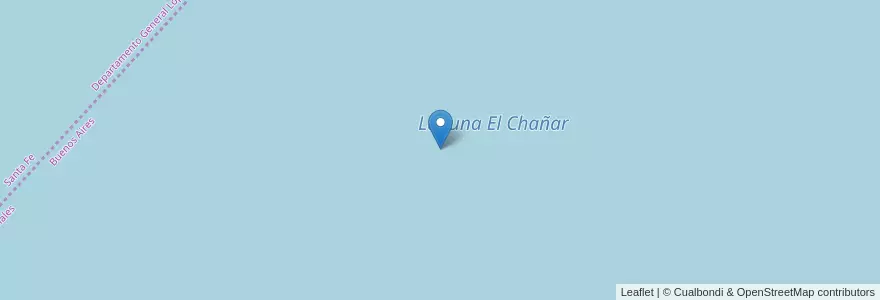 Mapa de ubicacion de Laguna El Chañar en Arjantin, Buenos Aires, Partido De General Arenales.