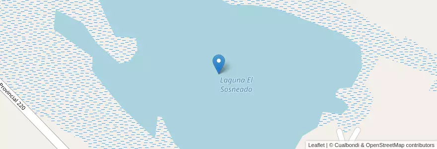 Mapa de ubicacion de Laguna El Sosneado en 아르헨티나, 칠레, Mendoza, Distrito Cuadro Benegas, Departamento San Rafael.
