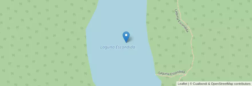 Mapa de ubicacion de Laguna Escondida en Argentinië, Chili, Chubut, Departamento Futaleufú.
